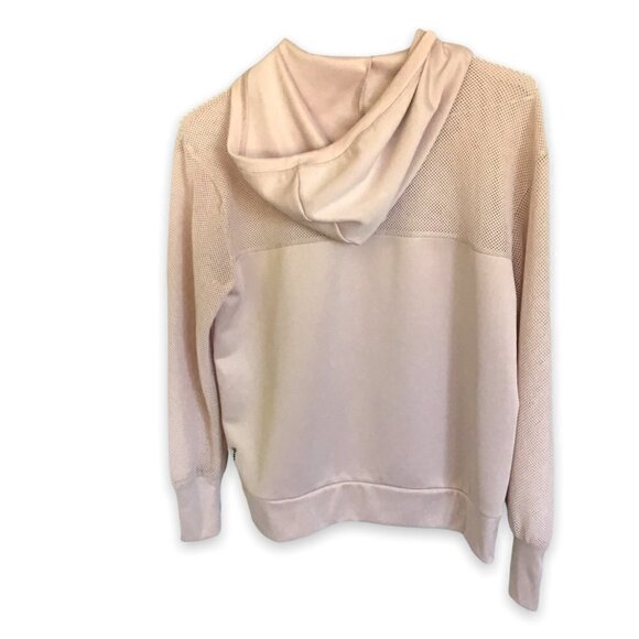RBX Pullover Hoodie Sweatshirt Mesh Yoke in Soft Pink Women's Size Medium Pastel - Picture 2 of 7